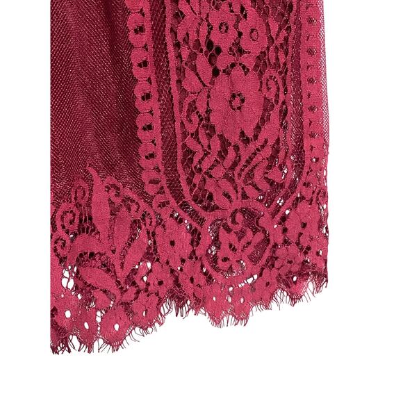 Merokeety Lace Overlay V Neck Dress XL Boho Fairy Cocktail Romantic Feminine NWT - Picture 6 of 11